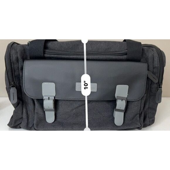 NWT Bella Russo canvas travel duffle in dark gray - Picture 9 of 11